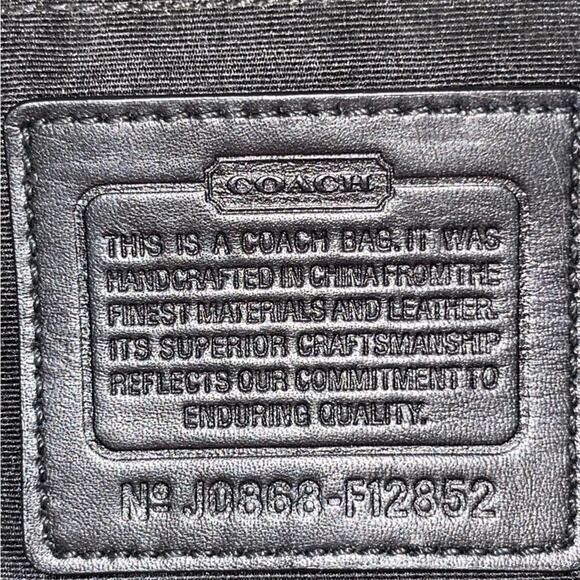 Coach Flap Duffle Monogram Canvas Leather Studding Black Shoulder Handbag Purse - Picture 5 of 12